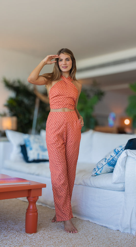 Conjunto Bronze - Top e Calça