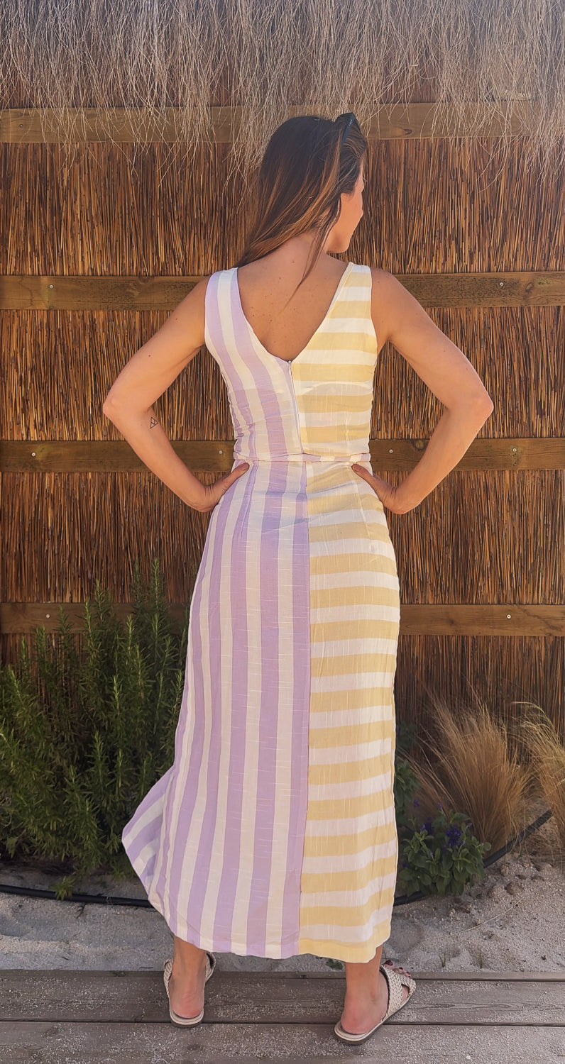 Vestido RJ riscas Lilás
